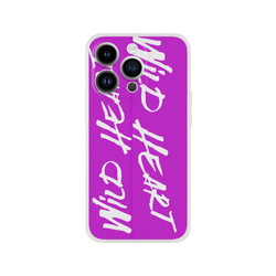 Purple iPhone case with white abstract graffiti pattern and triple-camera cutouts.