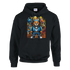 Men's Urban Teddy Bear Hoodie, black 50/50 cotton-poly heavy blend with bold graphic for everyday comfort; sizes S-XL.