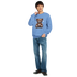 Blue Stressed Teddy Bear men's graphic sweatshirt with teddy bear print, 50/50 cotton-poly blend, S–XL