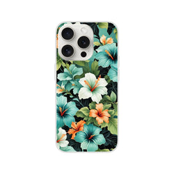 Tropical hibiscus Hawaiian floral iPhone case for 13-16 with a slim matte shell