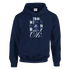 Navy women's graphic hoodie with 'It's OK Not To Be OK' slogan, floral design, and front pocket.