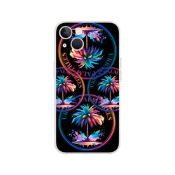 Urban Palm Trees iPhone Case (13-16): retro palm-pattern art on a matte slim TPU cover