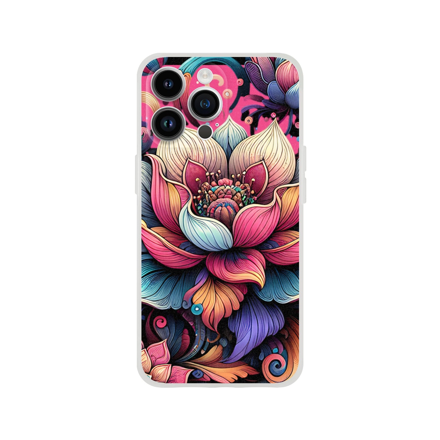 iPhone case with a colorful floral design on a white background 8