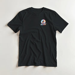 Black men's t-shirt featuring a colorful "Full Send" palm tree graphic on the chest for a retro streetwear look.