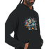 Men's Dab Teddy Bear Hoodie, 50/50 cotton blend, bold teddy bear graphic on black hoodie with colorful splash.