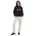 Lucky Cherries Jumper women's hoodie in black cotton-blend with cherry graphic and front pocket.