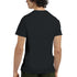 Back view of a man wearing Gothic Glory men's graphic T-shirt in black, soft cotton blend.