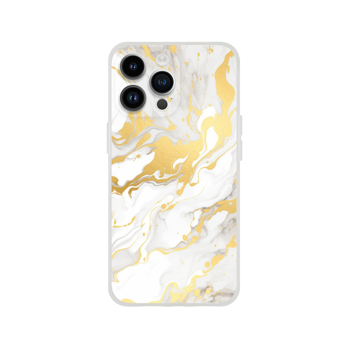 Gold and cream marble iPhone case with abstract pattern for iPhone 13-16; matte protective cover.