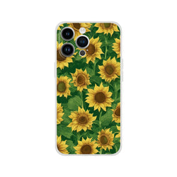 Sunflower iPhone case for 13-16 with a cute floral botanical pattern and slim matte finish.