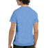 Back view of a man wearing Hype Men's Graphic T-Shirt in light blue soft cotton-blend fabric.