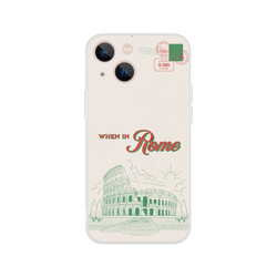 Vintage postcard iPhone case (13-16) Rome Holiday with Colosseum illustration and stamps, retro travel vibe.