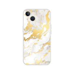 Gold and cream marble iPhone case with abstract luxury pattern for 13-16