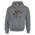 You Matter slogan hoodie for men with magnolia floral design, gray cotton blend, front pouch pocket, drawstring hood.