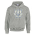 Grey Washington University women's hoodie with blue W logo and banner, cotton blend, sizes S to XL