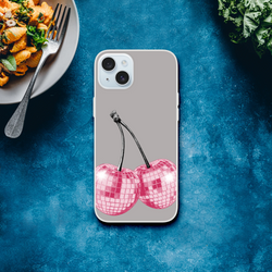 Y2K Glitter Cherries iPhone Case for iPhone 13-16 with retro aesthetic design