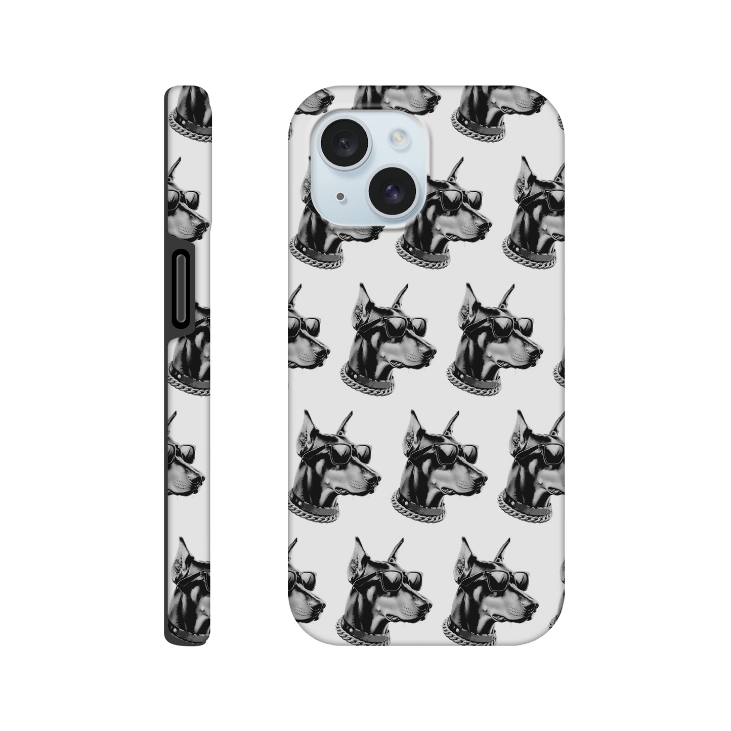 Gangster dog wraparound phone case with glossy dual-layer protection; sunglasses-clad dog pattern for iPhone 16–13