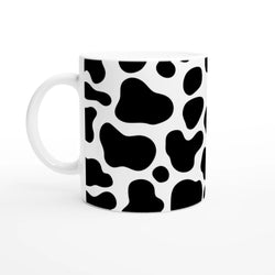 Black & White Cow Print Mug, a Cute Y2K Animal Print Ceramic Coffee Cup.