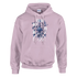 Lavender women's graphic hoodie with blue ornamental print and It's OK Not To Be OK slogan on front.
