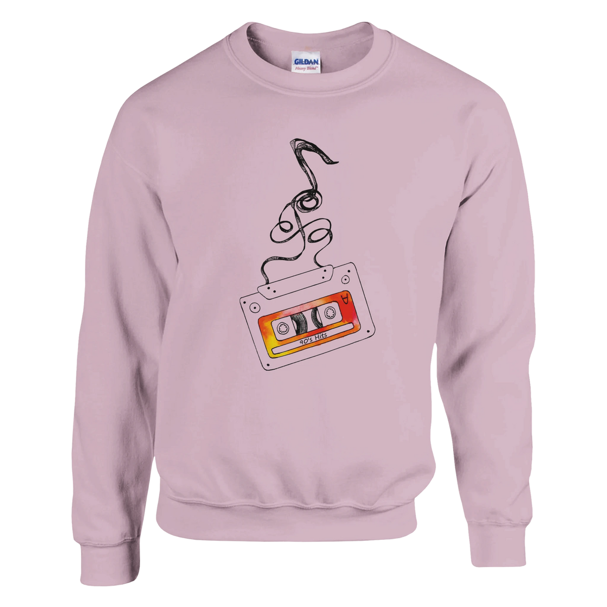 Pink Retro Cassette Tape sweatshirt for Women - Vintage Music Graphic Jumper.
