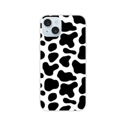 Black & White cow print iPhone case for iPhone 13-16, cute Y2K animal design.