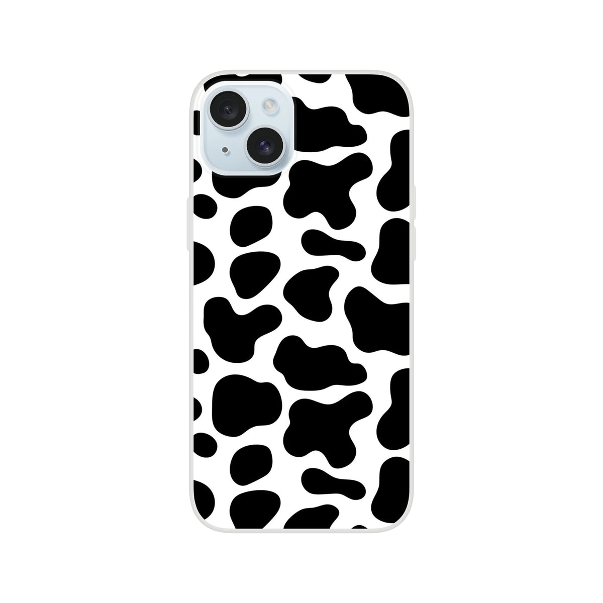 Black & White cow print iPhone case for iPhone 13-16, cute Y2K animal design.