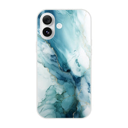 Blue Marble Ocean Agate abstract iPhone case for iPhone 13–16 with a slim matte shell