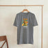 Fresh Juice women's graphic tee in gray soft cotton blend with orange juice illustration and citrus fruits.