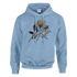 Light blue You Matter women's graphic hoodie with floral design, soft 50/50 cotton-poly fabric, front pocket.