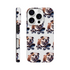 Bulldog skateboard pattern iPhone case with dual-layer protection and wraparound print for iPhone 16-13