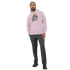 You Matter Slogan Jumper: men's graphic hoodie in soft cotton blend pink with front pouch pocket and hood