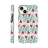 Floral wraparound tough protective phone case for iPhone 16/15/14/13 with glossy dual-layer finish.