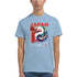 Japanese Men's Graphic T‑Shirt in blue featuring koi fish artwork and bold JAPAN text, soft cotton blend, sizes S–XL.
