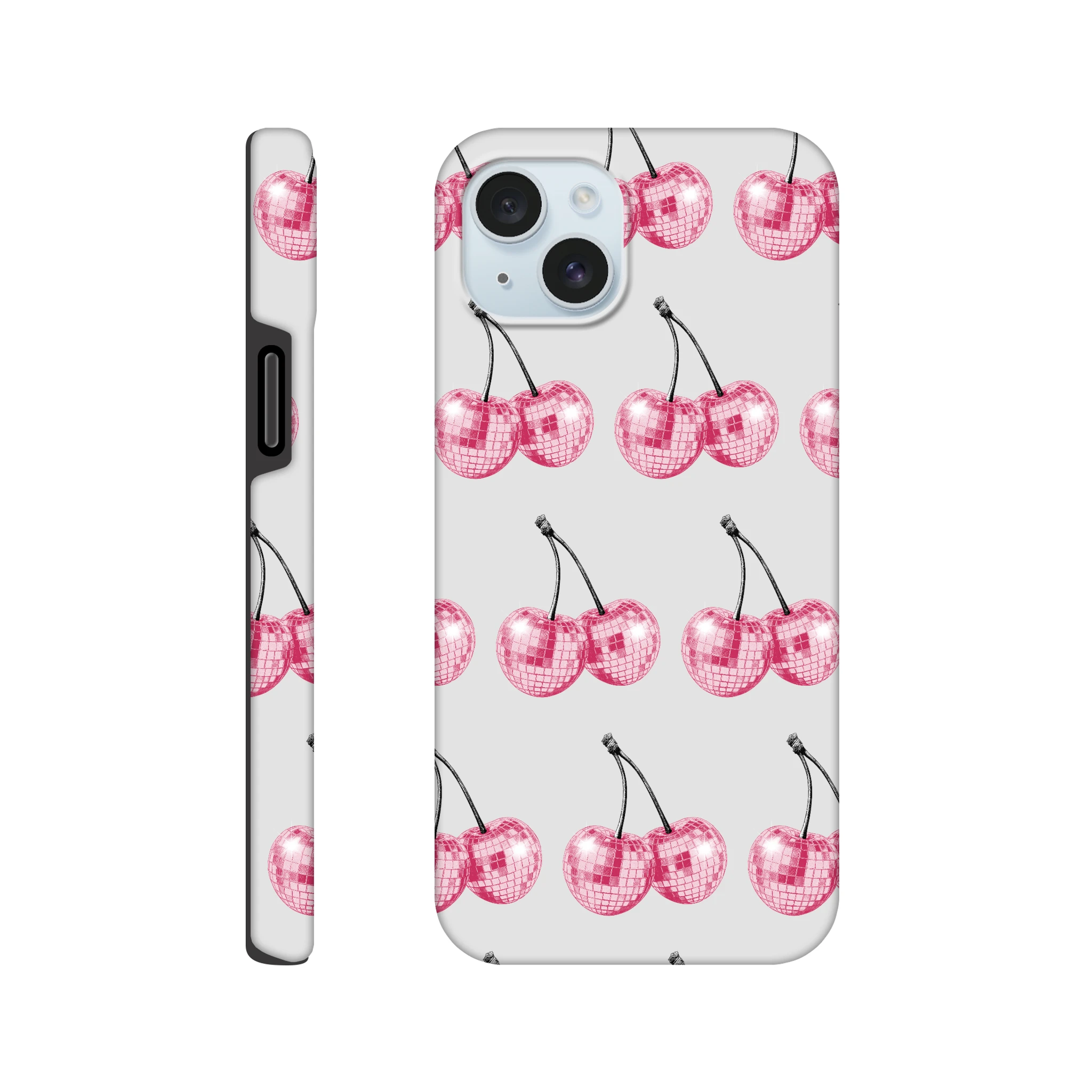 Glitter ball cherries wraparound phone case with dual-layer protection for iPhone 16-13.