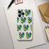 Transparent Chill Dog phone case with repeating sunglasses-wearing dog graphic and popsicle for iPhone 13-16.