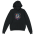 Black hoodie with a vibrant British Bulldog graphic wearing sunglasses and a spiked collar