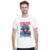 Monkey DJ graphic T-shirt: white cotton blend, colorful monkey wearing headphones with Future Beats Evolution text.