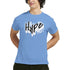 Blue men's Hype graphic T-shirt, sizes S to XL, bold black logo on a white brushstroke background; soft cotton blend.