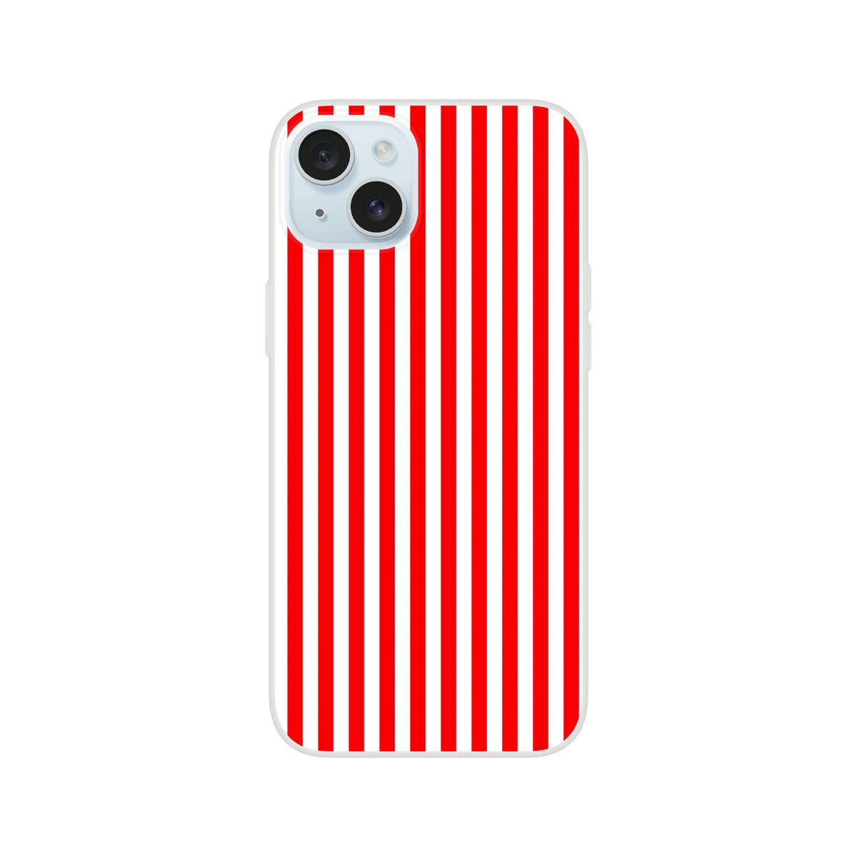Red Stripe iPhone Case (13-16) Minimalist Retro Striped Phone Cover with vertical red stripes and slim matte finish.