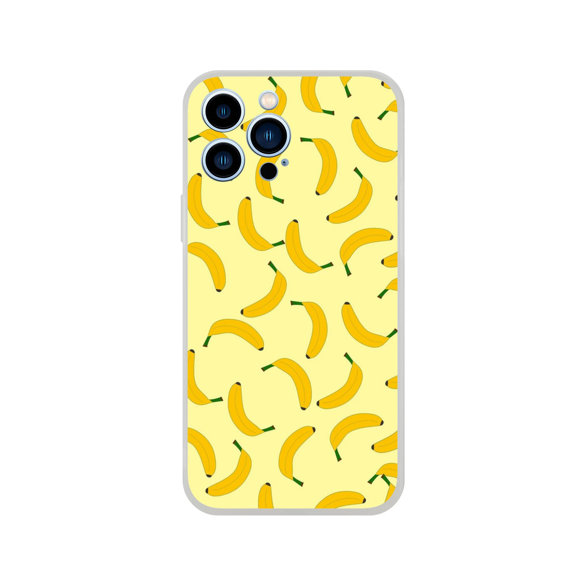 Banana-pattern yellow iPhone case for iPhone 13-16; slim, shock-absorbing shell