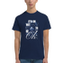 Navy cotton-blend T-shirt with 'It's OK Not To Be OK' slogan and blue floral graphic.