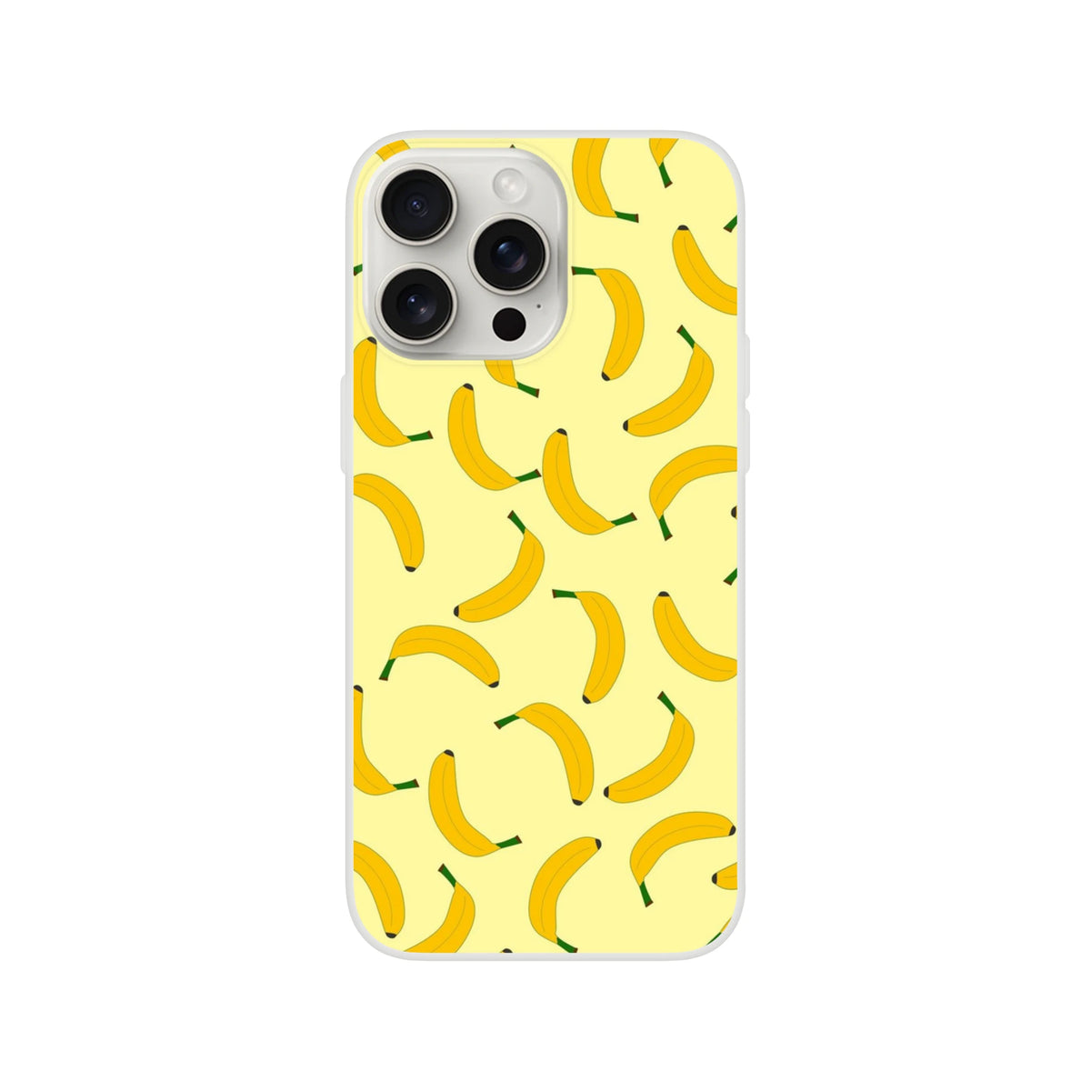 Banana-pattern yellow iPhone case for iPhone 13-16 with slim matte finish