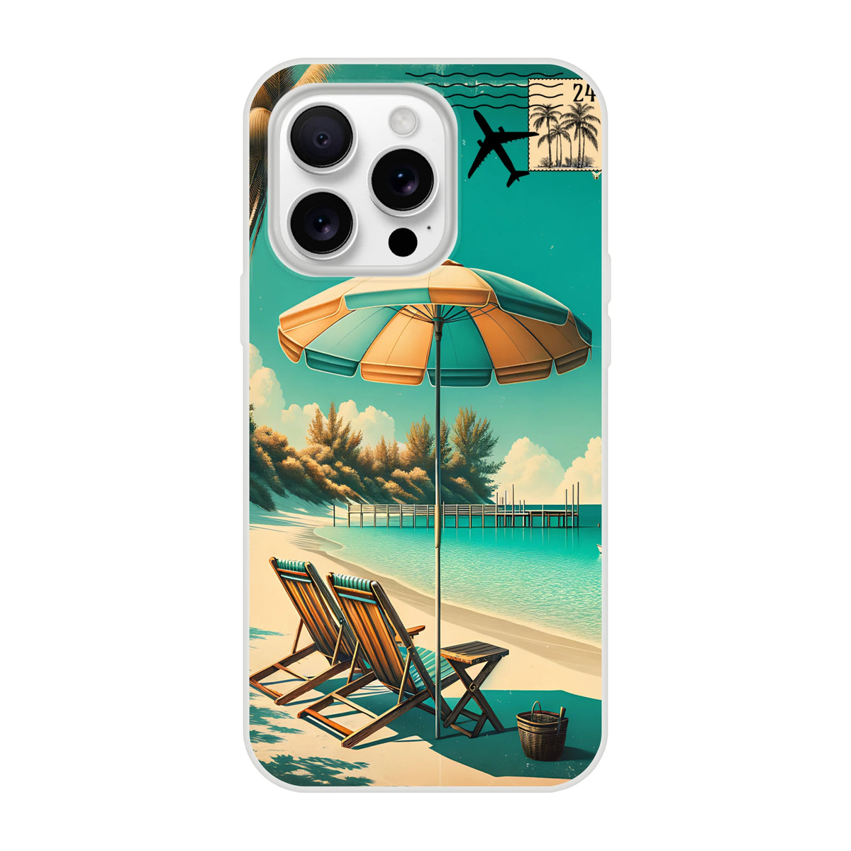 Vintage Postcard iPhone Case (13-16) Holiday Aesthetic with retro postcard design and lightweight protection.