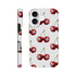 Lucky Cherries tough protective case for iPhone 16/15/14/13 with wraparound back-and-sides print and 8-ball cherries.