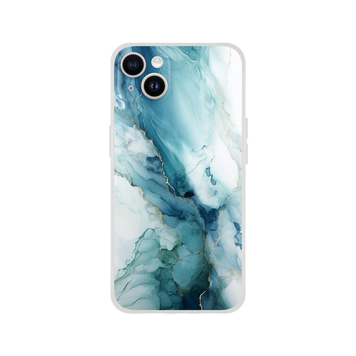 Blue Marble iPhone case for 13-16 with Ocean Agate abstract pattern and slim matte shell.