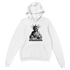 Liberty DJ men's graphic hoodie: white cotton-poly blend, Statue of Liberty DJ with turntable artwork, sizes S-XL