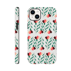 Floral wraparound iPhone case with double-layer protection and glossy finish for iPhone 16, 15, 14, 13.