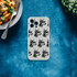 Gangster Dog slim protective case for iPhone 13-16 with frosty transparent texture and repeating dog heads pattern