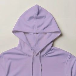 Pastel purple Lemon women's cotton-blend hoodie with drawstrings, cozy pullover