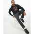 Man wearing men's stressed teddy bear hoodie with graphic bear, 50/50 cotton-poly blend, sizes S–XL.