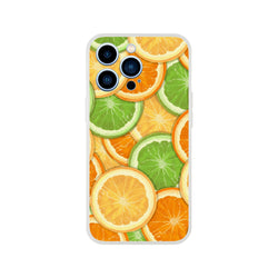 Cute citrus fruit iPhone case with orange and lime slices, tropical aesthetic for iPhone 13–16.